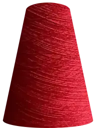 A cone of bright red yarn.
