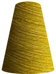 A small cone of yellow yarn.