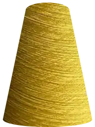 A large cone of yellow yarn.